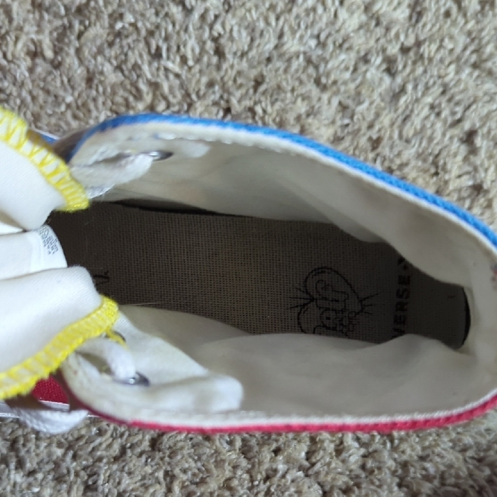 Converse Pink and Blue High-Top Sneakers Classic Canvas Style - Picture 8 of 9